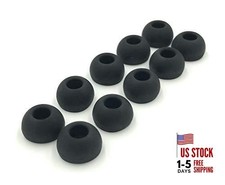 10 Pairs Large Black Silicone Replacement Ear Buds Tips Covers
