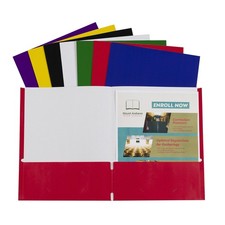 C-Line Two-Pocket Paper Portfolio, 100 Folders, Assorted Colors, 1 Case
