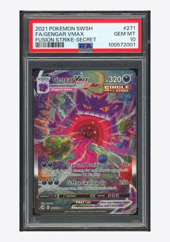 Pokemon PSA 10 Gengar VMAX Secret Rare 2021 271/264 Fusion Strike English