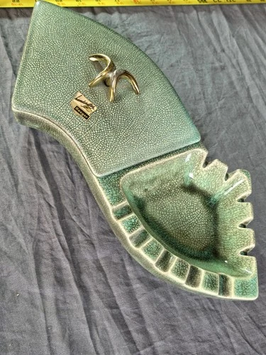 MCM ROYAL “HAEGER” ASHTRAY Green 14”  R1665