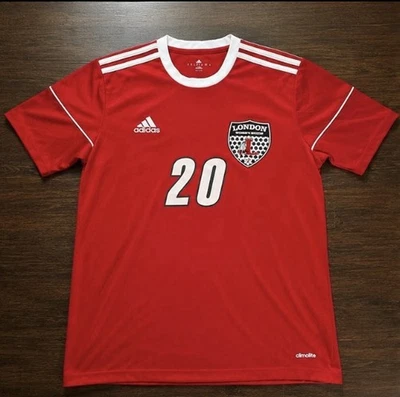 Adidas London Women’s Soccer Shirt #20 Adamczak Red Climalite Football Jersey M - Image 1 of 4