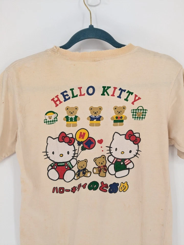 Camiseta De Colección Hello Kitty Niños L Puntada Única Sanrio Japón Camiseta Gráfica Rara Foto 4 de 4