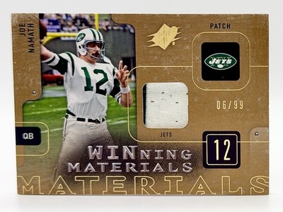 2009 SPx Winning Materials Joe Namath Game Used Patch 6/99 New York Jets