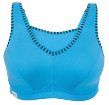 Glamorise CAMI TOP 38G SPORT Bra Bounce-Control Wireless WICKS-U-DRY Blue NEW