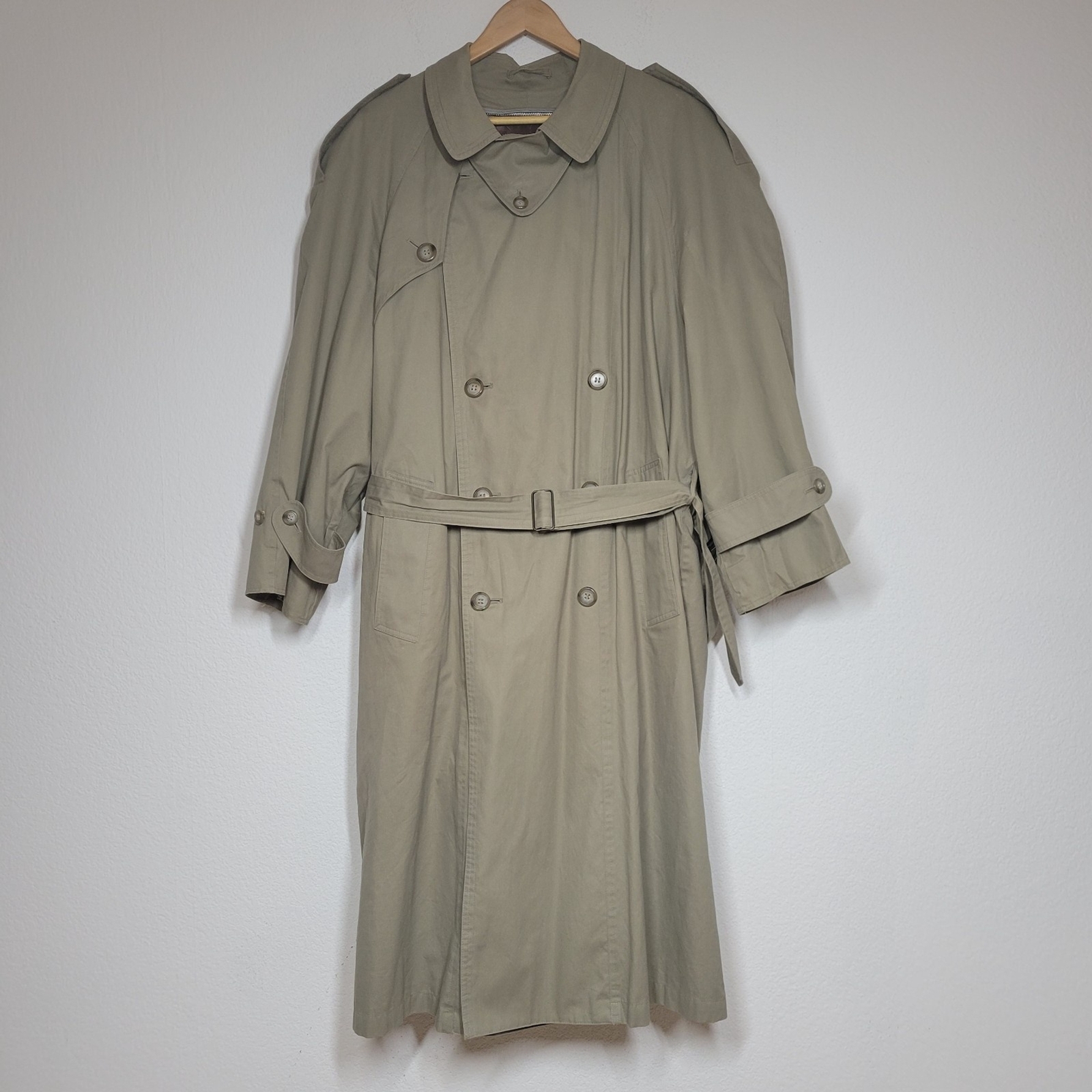 London Fog Men's Size 40R Khaki Belted Coat with Thinsulate Zip Out Liner