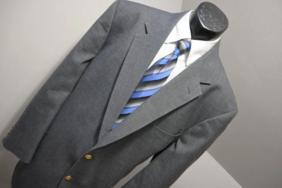 Blazer Chaqueta Deportiva Wimbledon Of England Botón Dorado Gris Para Hombre Talla 48 R Foto 4 de 4