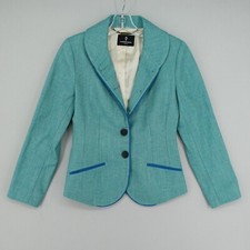 Rare Katherine Hooker Alexander Blue Tweed Jacket Us Size 2 Aso Kate Middleton