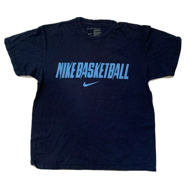 Nike TShirt Men's Size S Blue Basketball Retro Tee Spellout Logo eBay