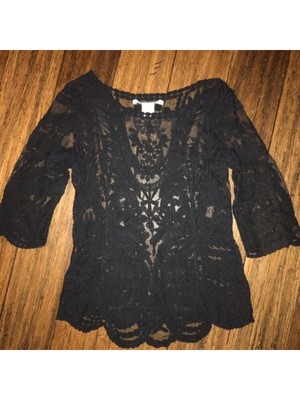AMERICAN RAG Womens Black Bell Sleeve Scoop Neck Evening Top XS