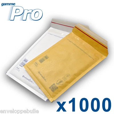 Lot de 1000 enveloppes bulles PRO - 10 formats au choix - blanches ou marron - Photo 1/2