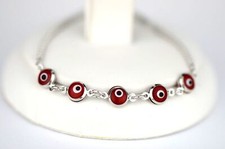 14k Yellow or White Gold Evil Eye Bracelet