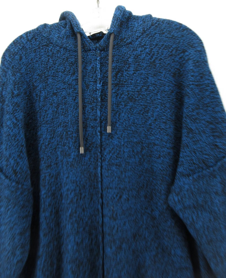 Suéter T Alexander Wang Mujer Pequeño Azul Mezcla de Lana Sudadera con Capucha Pullover De Gran Tamaño Foto 2 de 4