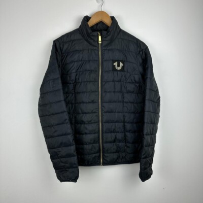 True Religion Women's Onyx Black Slim Puffer Jacket Coat Quilted