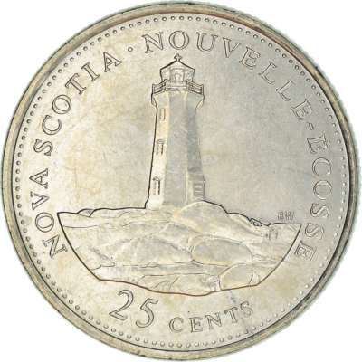 Canadian Coin Canada 25 Cents | Lighthouse | Peggys Cove | New