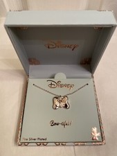 Disney Minnie Mouse Bow-tiful with Rhinestones Fine Silver Plated Necklace New