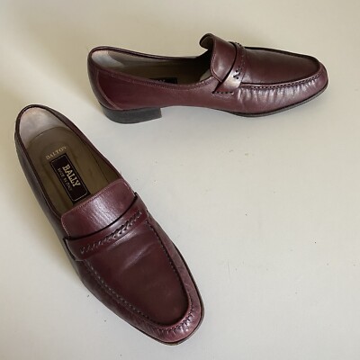 Bally Dalton Cordovan Leather Slip On Penny Loafer Burgundy  display picture 1