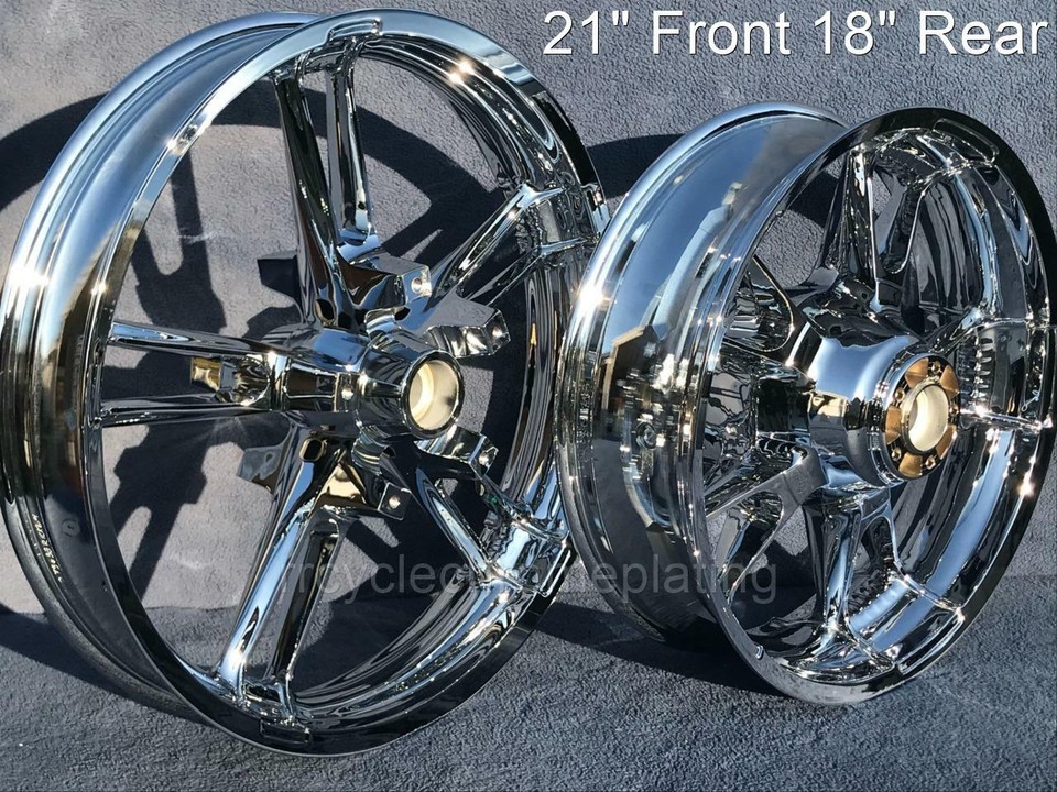 Harley Chrome Enforcer 21 Front 18 Rear Wheels Tire ,2 Rotors 09-23 ...