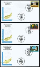 UNITED NATIONS GENEVA, SCOTT # 255-257, FDC COVERS SET - DEFINITIVE ISSUES 1994