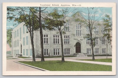 #ad Vocational School Appleton Wisconsin WI Unposted Postcard $3.99