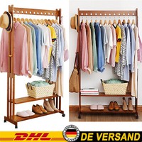 Rollen GarderobenstäNder KleiderstäNder Holz Kleiderwagen Mobile Garderobe Xxl
