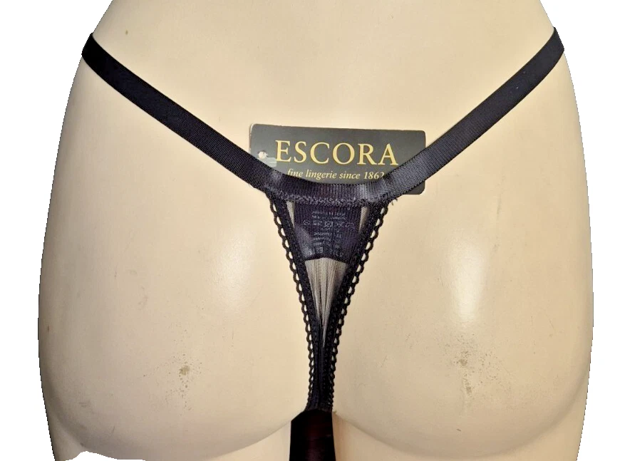 Escora String Ouvert E215 Cleopha in S Gr.38 Schwarz Blau Spitze Elegant Glitzer - Bild 3 von 3