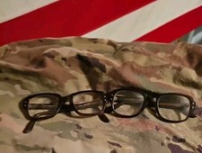 Lot Of 2 USS vintage square eyeglasses large brown 4 1/2 - 5 3/4 BCG Army USMC