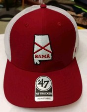 New Alabama Crimson Roll Tide 47 Razor Red Trucker Mesh Snapback Cap W Tags