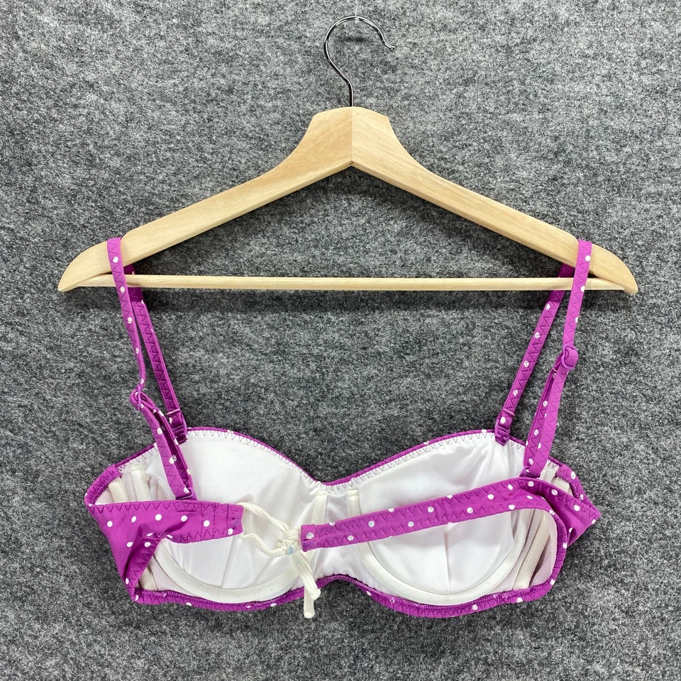 Lands' End比基尼上衣女式30D / 32C粉色圆点衬垫尼龙 — 第 2/4 张图片
