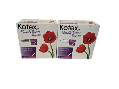 Kotex Security Tampons SUPER PLUS 18 per box lot x 2