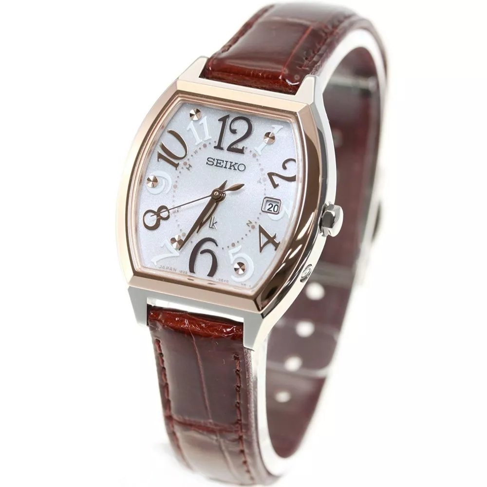 Seiko Lukia Solar Radio Crocodile leather band SSVW094 Women's watch F/S EMS