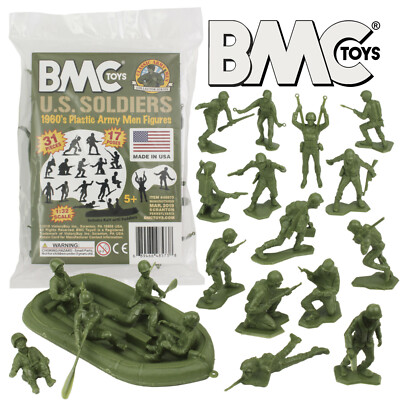 BMC Marx Recast WW2 US Marines Raft Paratrooper Figure OD Green