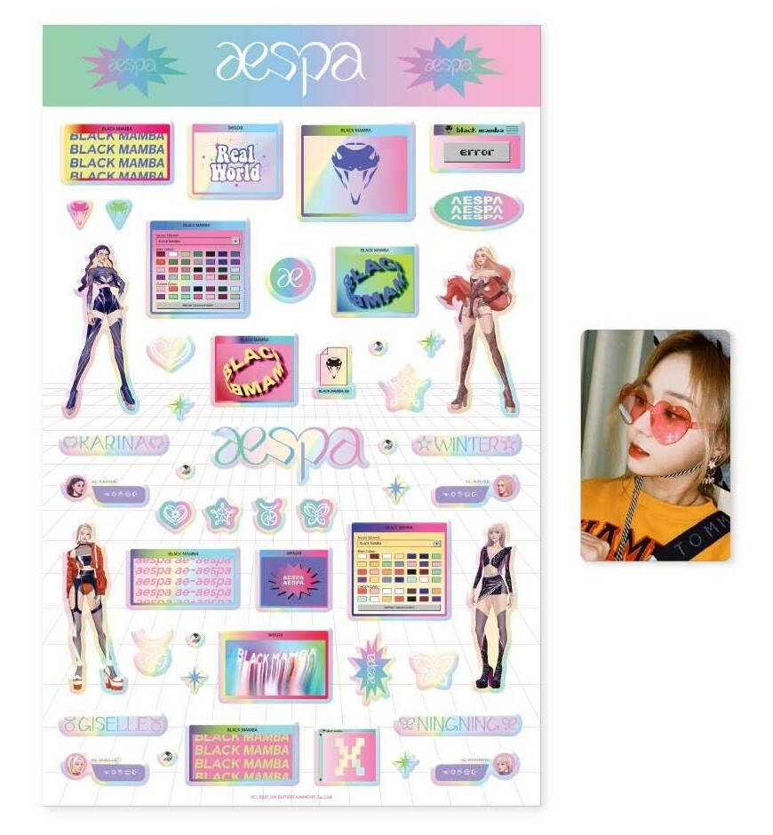 aespa WINTER Official Black Mamba MD Hologram Epoxy Sticker aespa WINTER Official Black Mamba MD Hologram Epoxy Sticker