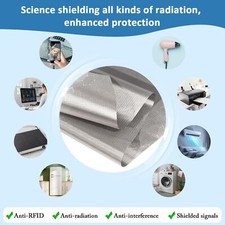 Faraday Fabric 43'' x 98'' Emf Protection Fabric, Military Grade RFID Shielding