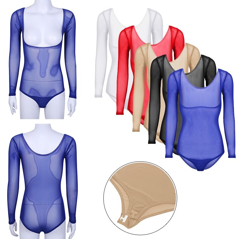 HKYBCF Ballettbody Damen - Mesh Bodysuit Für Tanz Und Performance