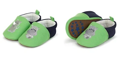 Sterntaler Baby Krabbelschuhe Nilpferd/Nashorn 2301853 Neu Sommergrün
