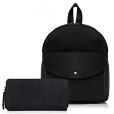 Damenrucksack T-18-BL und Damenledergeldb&ouml;rse T-08-BL Geschenkset ZUP-23-BL Paol
