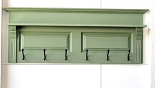 Garderobe Wandgarderobe Wandpaneel mit Haken Shabby grün Vintage Landhaus