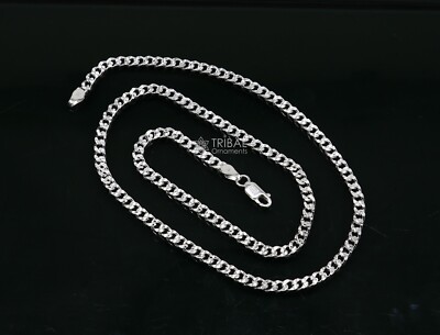 【massnoun】925 SILVER REGULAR CHAIN NECKLACE 925 Sterling Silver 1.10mm Box Necklace Chain -10