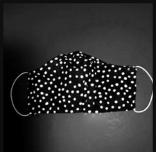 New Black  White Polka Dot Face Mask