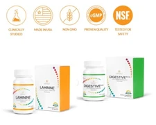 1Laminine+1 Digestive 60cap dissolve mutation cell  EXP 2026