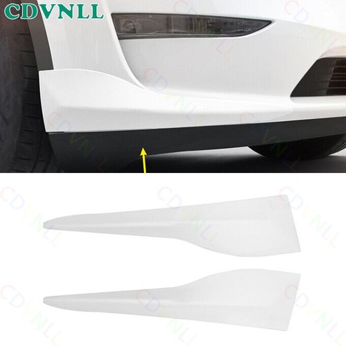For Tesla Model 3 2017-2023 Painted White Exterior Front Bumper Lip Chin Spoiler
