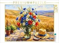 Calvendo Puzzle Sommerstrauß Aus Mohn Und Kornblumen Im HüGelfeld | 1000 Teile L
