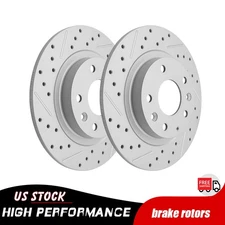 281mm Pair Rear Drilled Disc Brake Rotors for 2016 2017 2018 Mazda CX-3