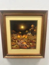 LATINO ART SURREALISM IMPRESSIONIST TOWN FRMD DIEGO RENOSO SUPERB
