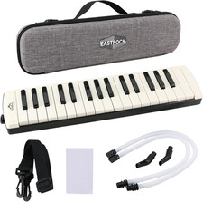 32 Key Melodica Instrument Air Piano Keyboard Soprano Melodica Black Upgraded Ve