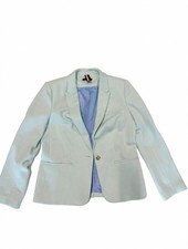 Tommy Hilfiger Women's Single Button Blazer Light Blue Size 12 Career Jacket