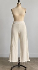 Zara Knit Cream Ribbed Wide Leg Pants Women S