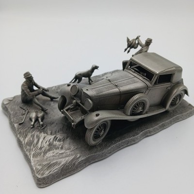 Pewter Franklin Mint 1929 MERCEDES BENZ SSK DUCK HUNTER DOG Raymond Meyers 1977
