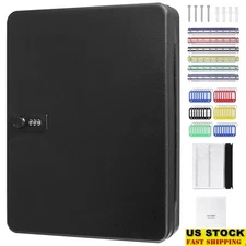 48-Key Cabinet Key Safe Combination Lock Adjustable Rack Key Organizer New