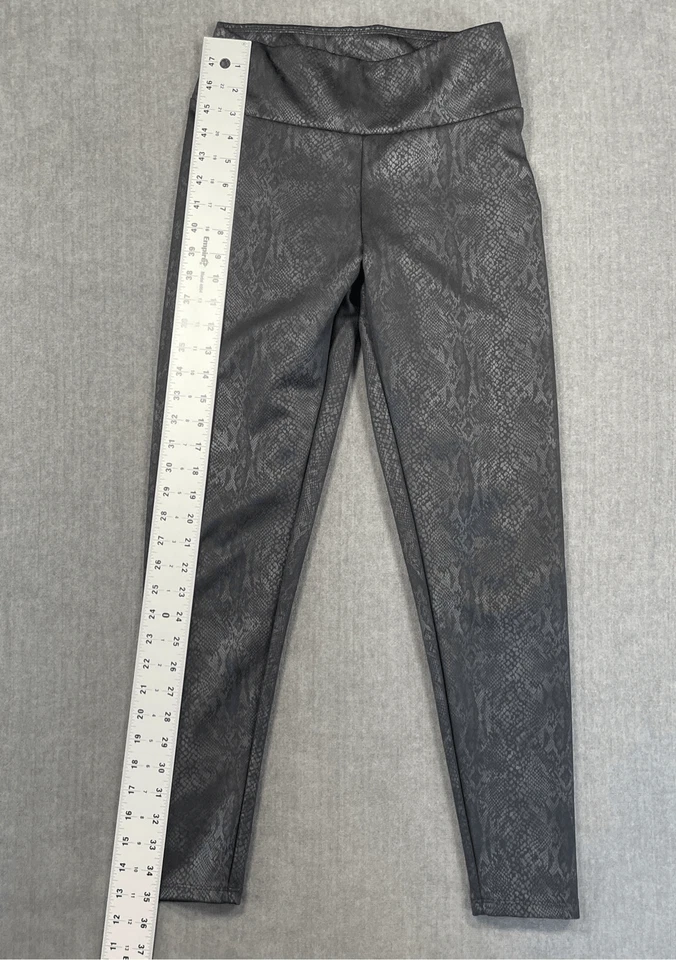 Leggings Express Estampado Serpiente Mujer S Negros Tiro Alto Imitación Cuero Y2K Glamour Foto 3 de 4
